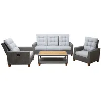 Mendler HWC-G28 Lounge-Set grau/hellgrau