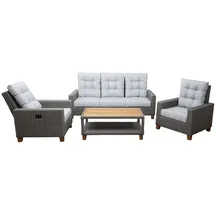 Mendler HWC-G28 Lounge-Set grau/hellgrau