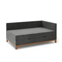 Meise Möbel meise.möbel Polsterbett Santos 90 x 200 cm Stoff Grau Anthrazit