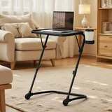 MEUBLE Cosy Laptoptisch Frühstückstablett Höhenverstellbar Ohne Montage Betttisch Laptopständer Faltbare für Lesen oder Frühstücks und Zeichentisch, Schwarz