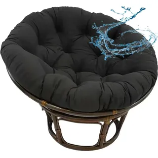 ZZDZW Polster Für Papasansessel,Rundes Auflage, Ersatzpolster Papasan,Bodenkissen Gepolstert Sitzkissen Krabbeldecke Hängesessel Für Korbsessel Outdoor Gartenmöbel Sitzauflage Auflage(Schwarz,180cm)