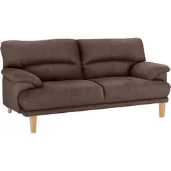 3-Sitzer TRENDMANUFAKTUR "Cecilia, Sofa in italienischem Design", braun, B:200cm H:87cm T:90cm, Sofas, mit tollem Sitzkomfort, extrabequeme Armlehnen, Holzfüße