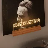 Schallplatten Wandhalterung, Beleuchtung Now Playing Vinyl Record Stand, Now Spinning Plattenspieler-Ständer, Holz-Acryl-Halter für Vinyl-Album-Display und Lagerung mit warmen weißen Farbe Lichter