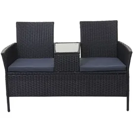 Mendler HWC-E24 132 x 55 x 84 cm schwarz/dunkelgrau inkl. Tisch