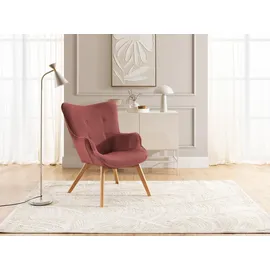 s-style möbel Lounge-Sessel Lenari Cord 71 x 96 x 86 cm Rot/Braun