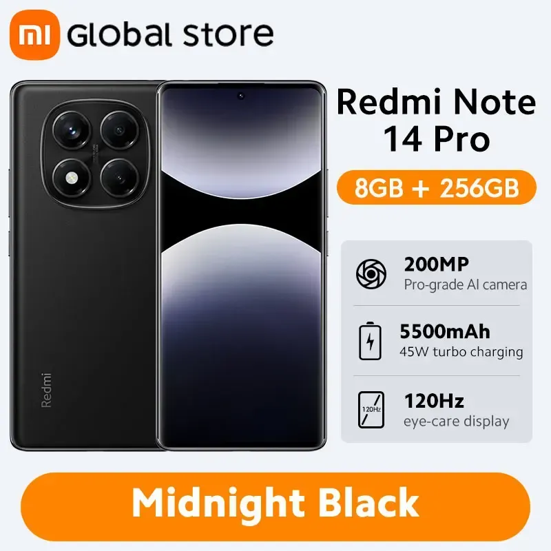 Weltpremiere Globale Version Xiaomi Redmi Note 14 Pro 4G Smartphone 200 MP AI Kamera MediaTek Helio G100-Ultra 6,67