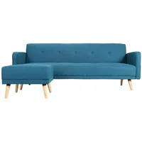 Skandinavisches Eck-Schlafsofa entenblau ULLA