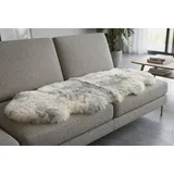 KUHFELL online & NOMAD Fellteppich Lammfell Doppel fell Couch Auflage 180 x 60 cm aus 2 echten Lammfellen beige|grau