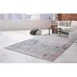 Teppich ARTE ESPINA "Ocean 400", rosa (rosa, blau), B:170cm H:23mm L:240cm, Viskose, Teppiche, Angenehm flauschige Haptik, handgefertigte Unikate, pflegeleicht