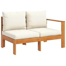 vidaXL Gartensofa 2-Sitzer Massivholz Akazie weiß