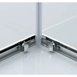 SoGood Eckeinstieg Duschkabine mit Schiebetür 75 x 75 cm transparent 6mm ESG Glas Rav16MS