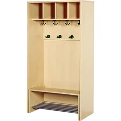 Korpusgarderobe mit einschiebbarer Bank