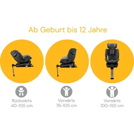 Osann Eno360 SL i-Size Reboarder mit Isofix und Standfuß – Dark Grey Melange