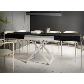 WFL GROUP Cavetta Schwarz Marmor 120-200 x 80 x 27-76 cm