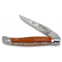 Laguiole en Aubrac Taschenmesser L0211POI-FSJ1, Griff 11cm Apfelbaum - Verzierte Feder - Klinge Backen Stahl glänzend