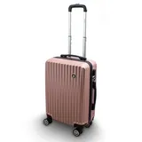 Lacestone Barut Trolley Hartschalen Koffer Hartschalenkoffer Hardcase Größe M - Modell General (Rosegold)