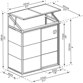 CANOPIA Anlehngewächshaus Kunststoff Silber Klar 0,7 mm 0,75 m2