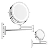 MuCoLa Kosmetikspiegel LED Schminkspiegel Kosmetikspiegel Vergrößerungsspiegel Wandspiegel (Stück, 1-St., Spiegel), Led, 10-fach Vergrößerung silberfarben