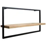 holz4home holz4home® Wandregal long in schwarz gerahmt von holz4home® ohne Baumkante Hellgrau