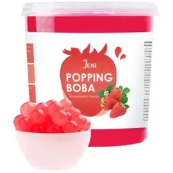 JENI Popping Boba Strawberry Flavor 3.4kg (Commercial packaging) Popping Boba Strawberry Flavor 3.4 kg (Commercial packaging)