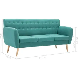 vidaXL 3-Sitzer-Sofa Stoff 172x70x82 cm Grün