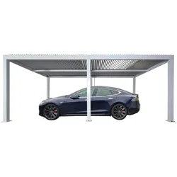 Carport MCW-L46, Autoüberdachung Garage Unterstand, 11cm-Aluminium-Gestell, Regenrinne sturmfest, 3x6m ~ weiß
