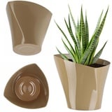 KADAX Blumentopf,übertopf, Pflanztopf aus Kunststoff, 17 cm, Beige