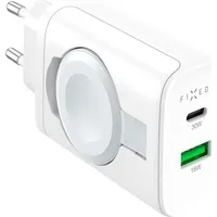 FIXED Ladegerät Fixed Power Socket USB-C / USB-A / Apple Watch 33W, Weiß