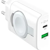 FIXED Ladegerät Fixed Power Socket USB-C / USB-A / Apple Watch 33W, Weiß