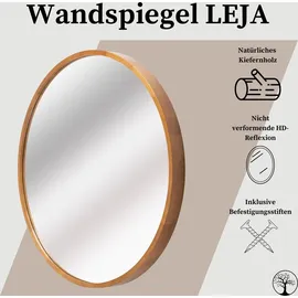 PIKA Runder Wandspiegel 80 x 80 cm Braun