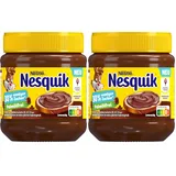 Nestlé Nesquik Brotaufstrich, 30% Weniger Zucker & Palmölfrei, Für die ganze Familie, 2er Pack (1 x 280g)