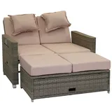 Greemotion Gartensessel Bahia Twin, Gartensessel, grau, sandfarben, Liegesessel, verstellbar grau