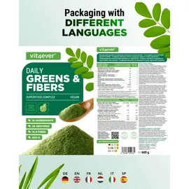 Vit4ever Daily Greens & Fibers Grüner Apfel Pulver 600 g