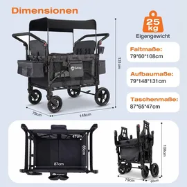 Sekey Bollerwagen faltbar schwarz