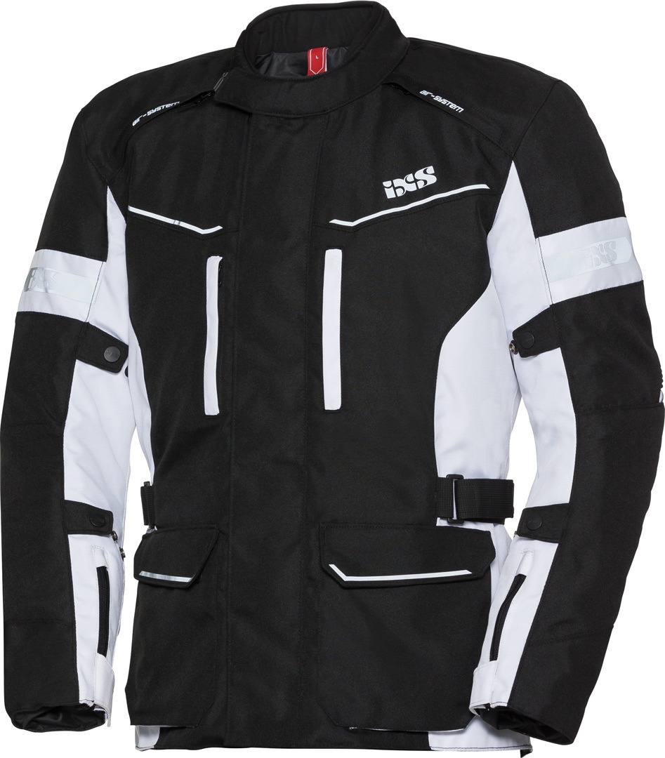 IXS Tour Evans-ST Motorfiets textiel jas, zwart-wit, M