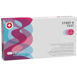 PRIMA Streptokokken Schnelltest Strep A Test mit Rachenabstrich - Heimtest 2 St