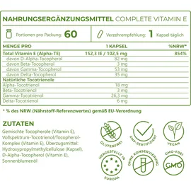 vitality nutritonals Complete Vitamin E Kapseln 60 St.
