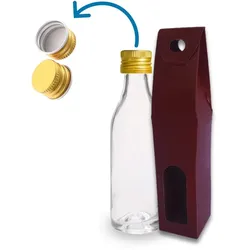 Espírito rebelde 20 Mini Glasflaschen 40 ml mit Roten Boxen, Ideal für Hochzeit, Whisky, Rum, Soßen, Stilvolle Gastgeschenke