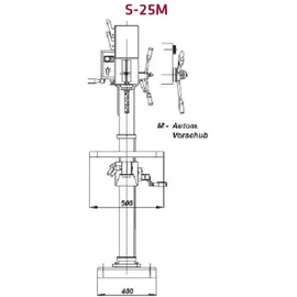 ELMAG STRANDS Getriebe-Säulenbohrmaschine S 25 M inkl. einem Behälter Getriebeöl