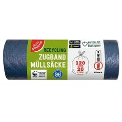 GUT&GÜNSTIG Müllbeutel RECYCLING 120,0 l blau, 20 St.
