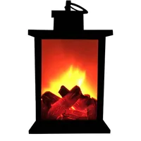 LED Kaminlaterne, LED Tischkamin Flammenlose Simulation Kaminlampe realistischer Flammeneffekt Indoor Outdoor Dekoration 14 * 24CM