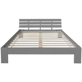 Homestyle4u Holzbett 140 x 200 cm Grau