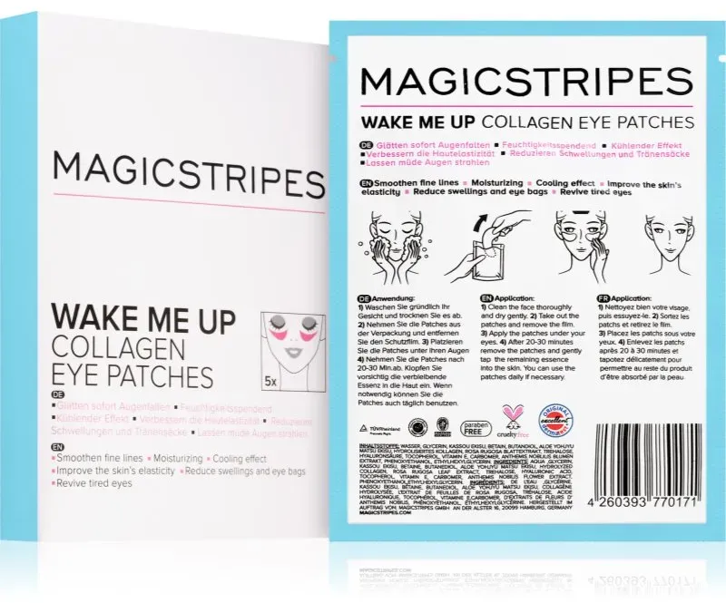MAGICSTRIPES Wake Me Up Collagen Eye Patches Kollagen-Maske für den Augenbereich gegen die Anzeichen von Müdigkeit 5 St.