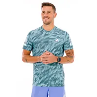 Adidas Own The Run Allover Print T-Shirt - S