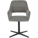 Livetastic Armlehnstuhl, Grau, Holz, Metall, Textil, Pappel, Sperrholz, Sternfuß, 56x86x63 cm, Esszimmer, Stühle, Esszimmerstühle, Armlehnenstühle
