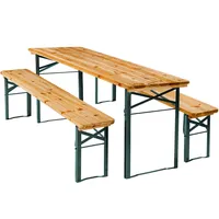Tectake tectake® Bierzeltgarnitur, 3-teilig, klappbarbraun