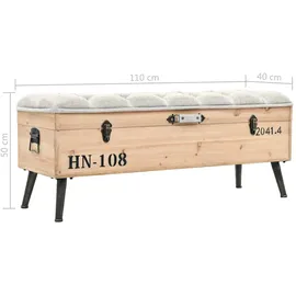 vidaXL Sitzbank mit Stauraum 110 cm Massivholz Tanne