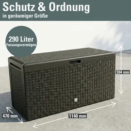 Prosperplast Auflagenbox 290 l 47 x 47 x 470 cm Grau