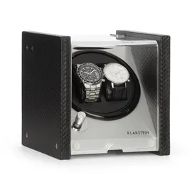 Klarstein Uhrenbeweger Tokyo 2 für 2 Uhren mit 3 Geschwindigkeiten 17,5 cm x 18,4 cm x 18,5 cm Schwarz/Silber