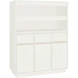 vidaXL Highboard Weiß 89x40x116,5 cm Massivholz Kiefer